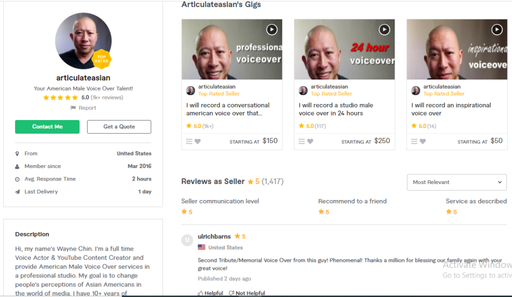 Hire Articulateasian For Your Spokesperson or VoiceOver Service On Fiverr
