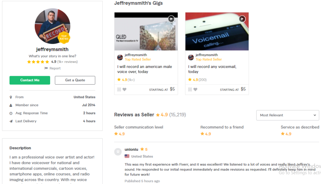 Hire Jeffreymsmith For Your Spokesperson or VoiceOver Service On Fiverr