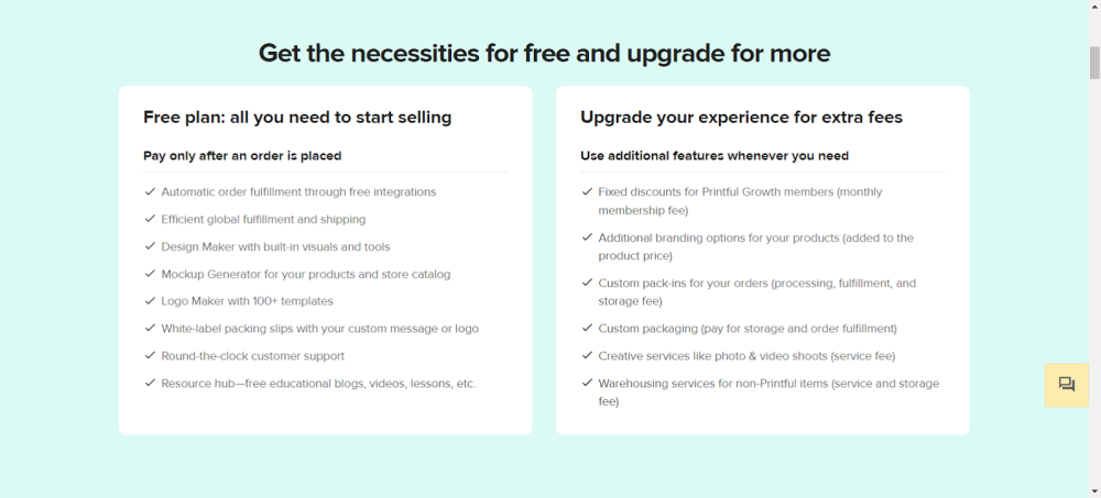 Printful Free vs Paid Plans