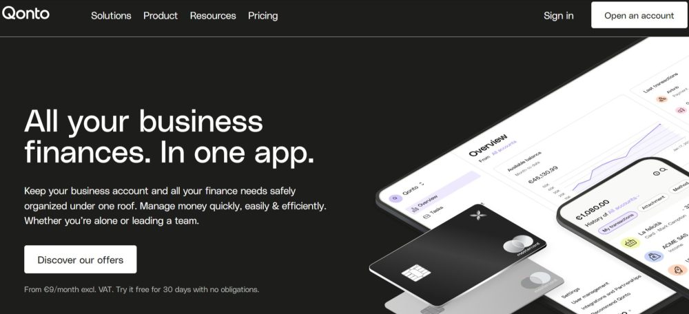 Qonto European digital banking platform