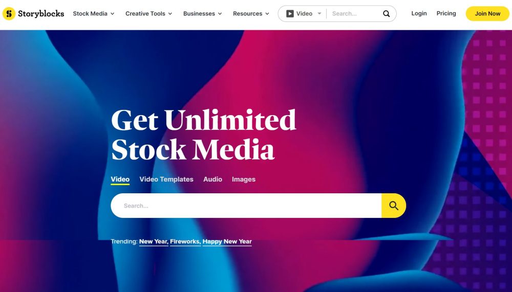 Storyblocks sound effects, and stock footage.