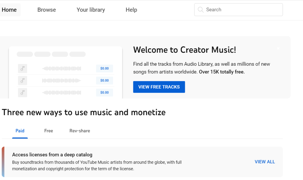 YouTube Studio Audio Library Creator-Music