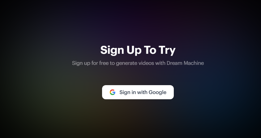 sign up for luma ai on the homepage.