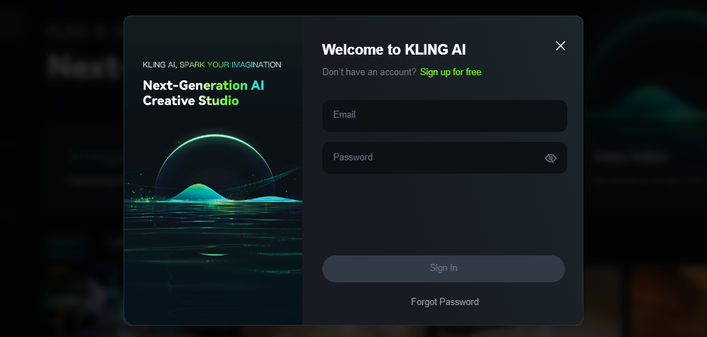 Register free kling AI 
